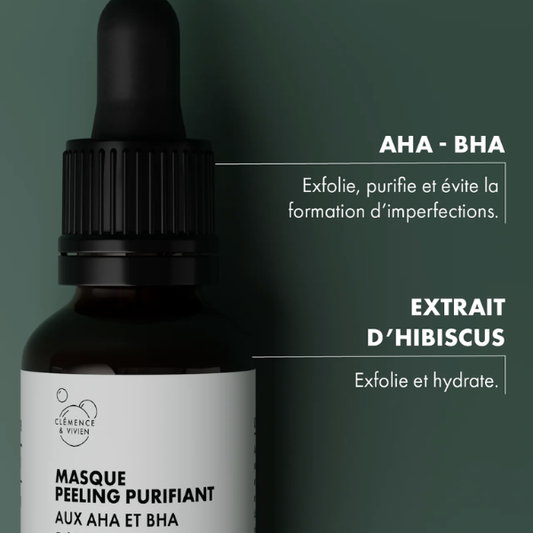 Un masque exfoliant qui purifie les peaux mixtes à grasses.