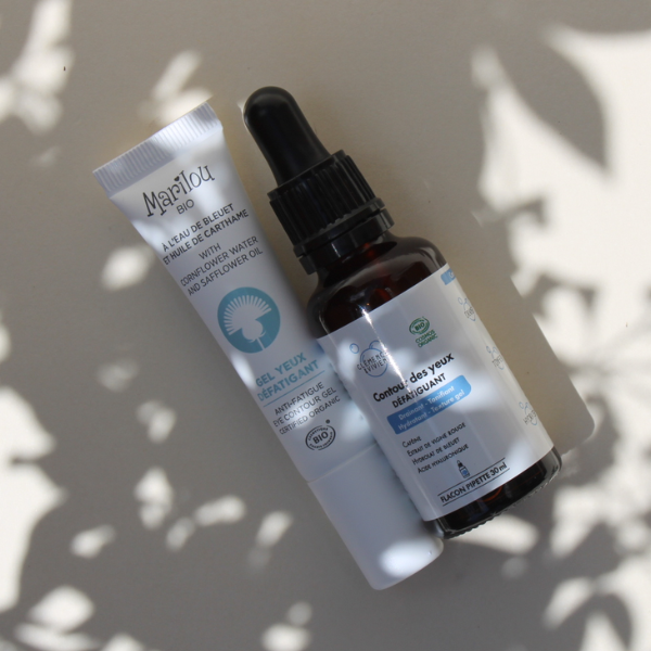 Coffret Yeux comprenant un gel yeux défatigant de chez Marilou Bio et un contour des yeux défatiguant de chez Clémence & Vivien