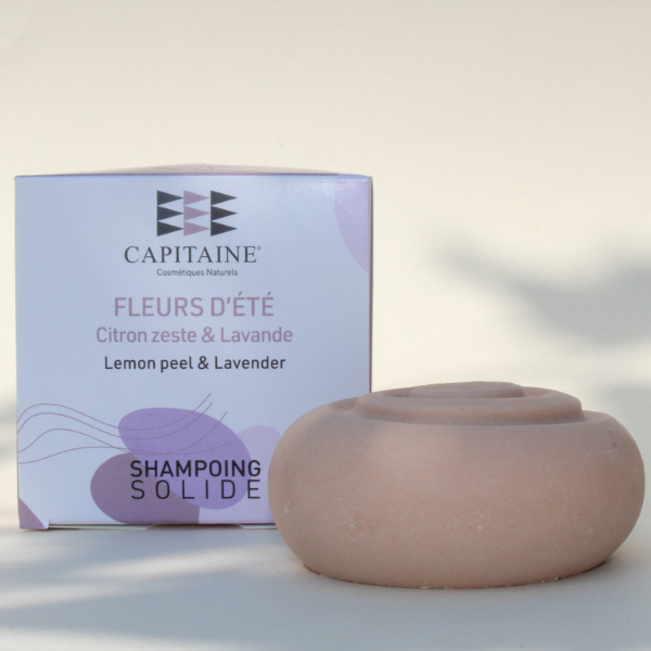 Shampoing solide Citron zeste & Lavande - Fleurs d'été - Capitaine Cosmétiques - Made In France