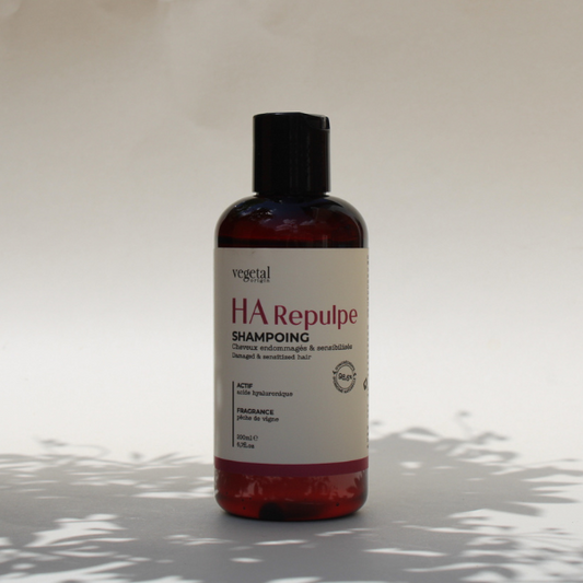 Shampoing HA Repulpe – Cheveux très Sensibilisés POUR LES CHEVEUX ULTRA-SENSIBILISÉS ET/OU CHIMIQUEMENT ENDOMMAGÉS