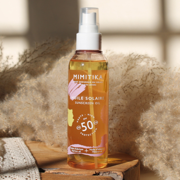 Huile solaire spf50 de la marque Mimitika