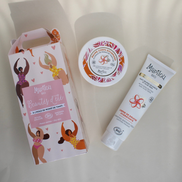 Coffret Beauté d'été à l'huile de Monoï de Tahiti bio de la marque Marilou Bio