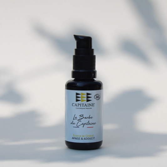 Huile de barbe bio - Ecorce de Cédrat - Apaise & Adoucit - Capitaine Cosmétiques - Made In France