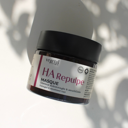 Masque HA Repulpe pour les cheveux endommagés et sensibilsés par les colorations, les appareils chaffants,.. de la marque Vegetal Origin