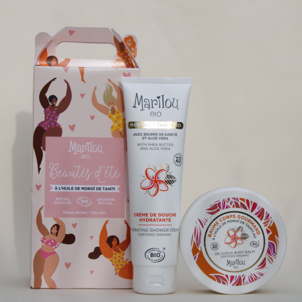 Coffret Beauté d'été à l'huile de Monoï de Tahiti bio de la marque Marilou Bio
