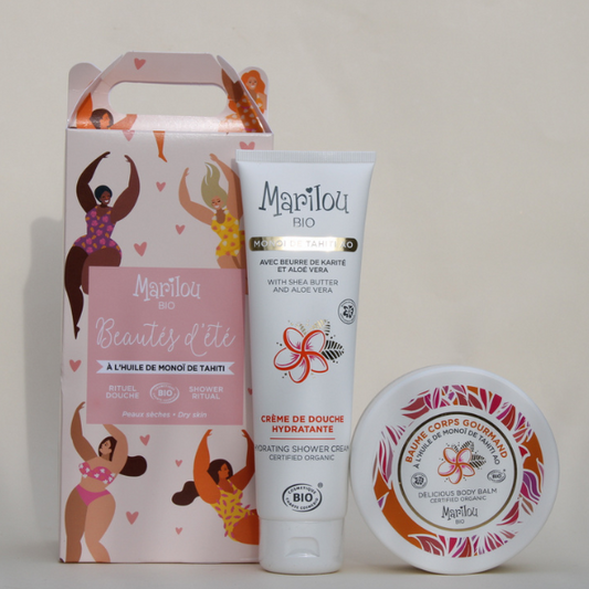 Coffret Beauté d'été à l'huile de Monoï de Tahiti bio de la marque Marilou Bio