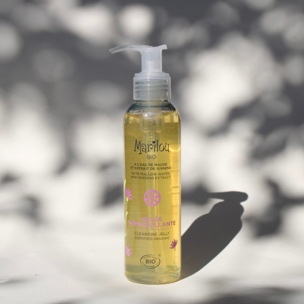Gelée démaquillante à l'eau de mauve et extrait de ginseng de la marque Marilou Bio