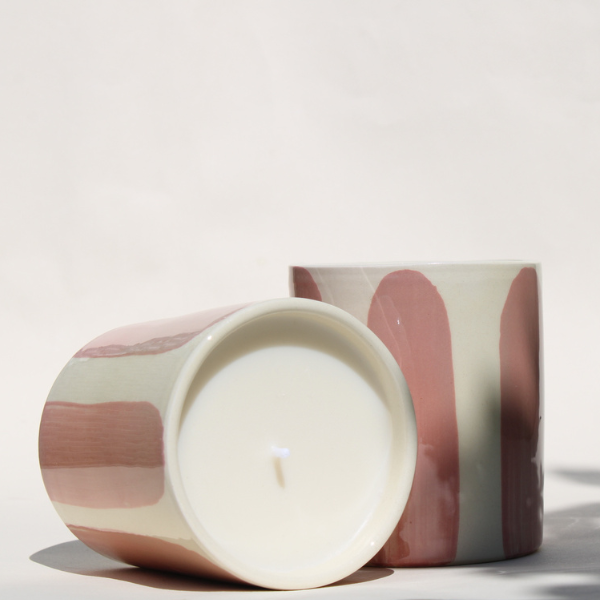 Bougie céramique émaillée parfum Figue & Fleurs d'abricotier fabriqué à la main en France