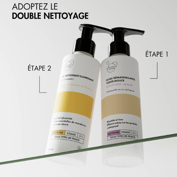 Une huile démaquillante qui élimine efficacement le maquillage, même waterproof, et se transforme en lait au contact de l’eau pour un rinçage facile, sans film gras.