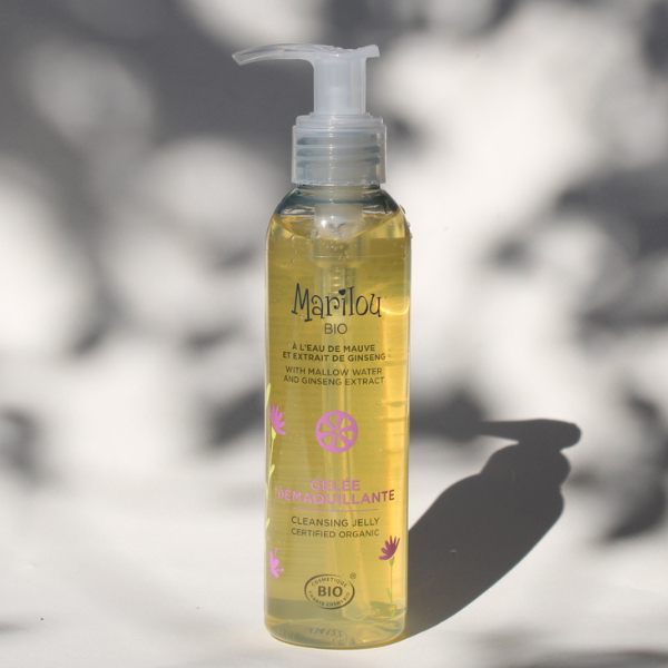 Gelée démaquillante à l'eau de mauve et extrait de ginseng de la marque Marilou Bio