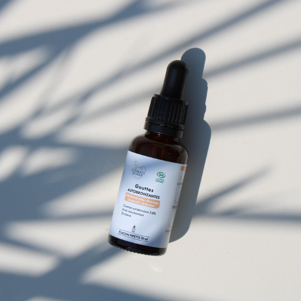 Gouttes autobronzantes hâle léger - 100% d'origine naturelle - Made In France - Clémence et Vivien