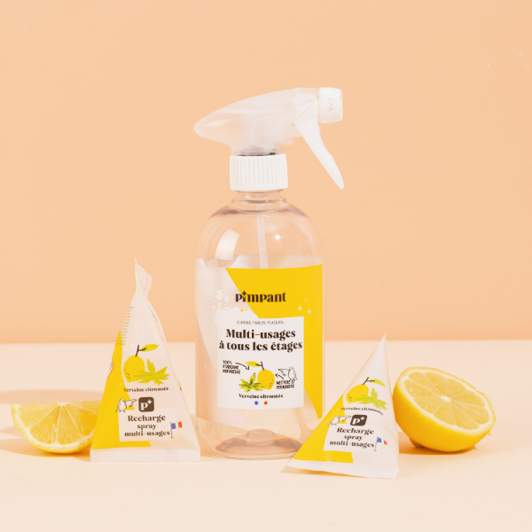 Berlingot recharge pour spray multi usage verveine citronnée de la marque Pimpant