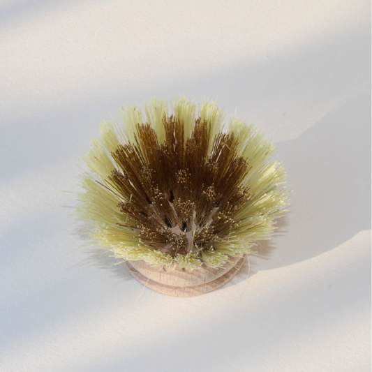 Recharge brosse vaisselle laiton et fibres naturelles bois