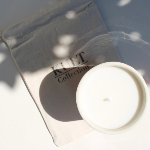 Bougie céramique émaillée parfum Figue & Fleurs d'abricotier fabriqué à la main en France