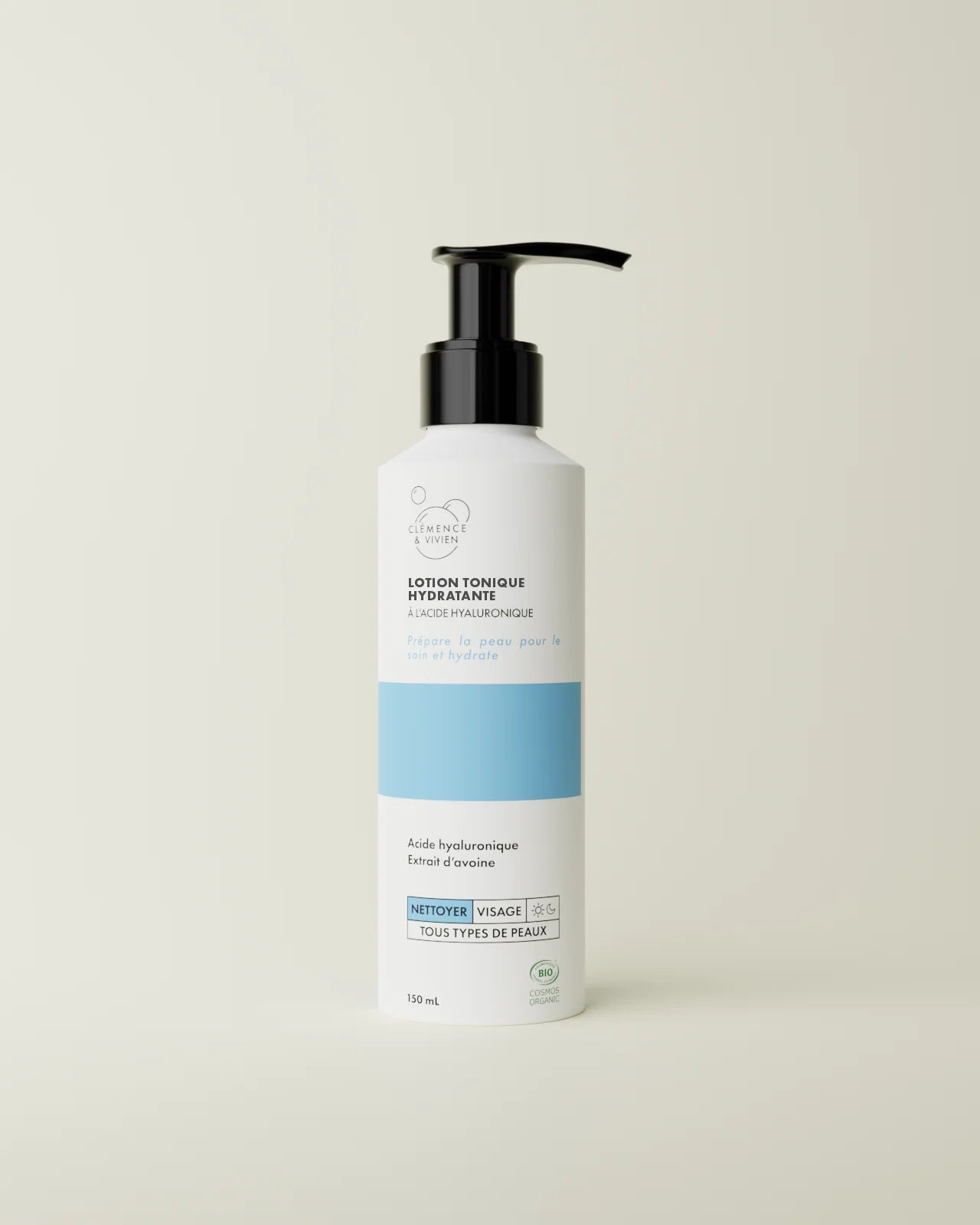 Lotion tonique hydratante à l'acide hyaluronique de la marque Clémence & Vivien