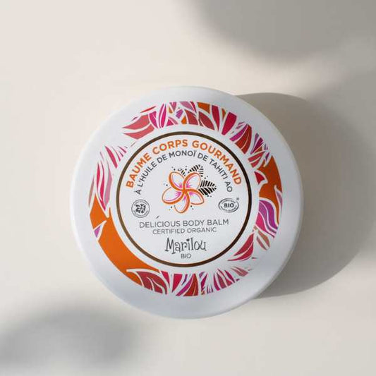 Baume Corps Gourmand à l'huile de Monoï de Tahiti AO de la marque Marilou bio