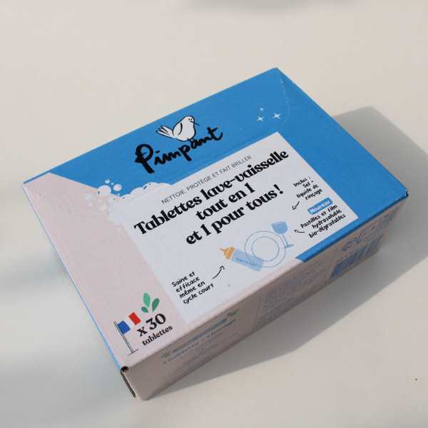 Tablette lave-vaisselle tous en 1 pastilles et film hydrosoluble bio-dégradables