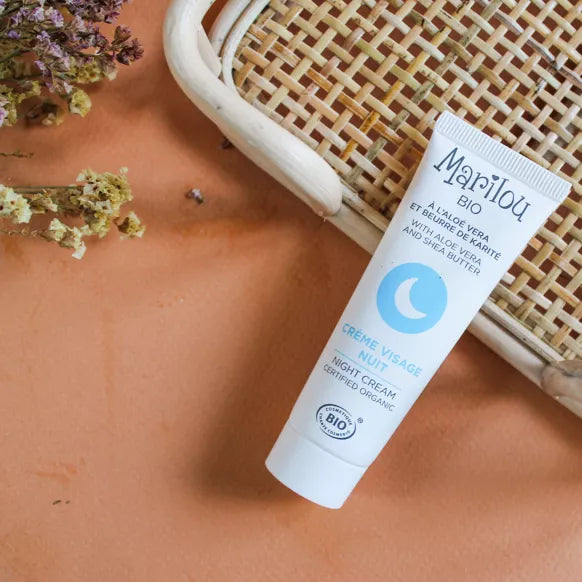 Crème Visage Nuit à l'Aloé Vera et Beurre de Karité de la marque Marilou Bio