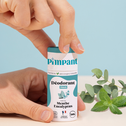 Déodorant solide menthe eucalyptus de la marque Pimpant
