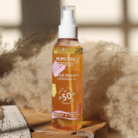 Huile solaire spf50 de la marque Mimitika