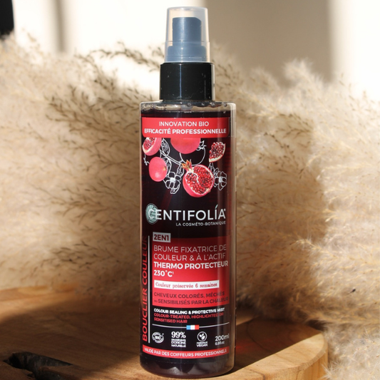 Brume fixatrice de couleur et a l'actif thermo protecteur de la marque Centifolia