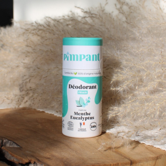 Déodorant solide menthe eucalyptus de la marque Pimpant