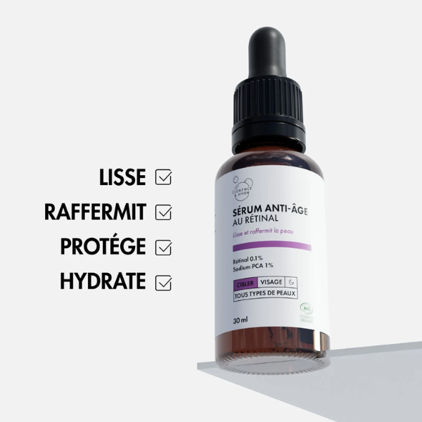 Un sérum qui estompe et prévient les signes de l’âge.
