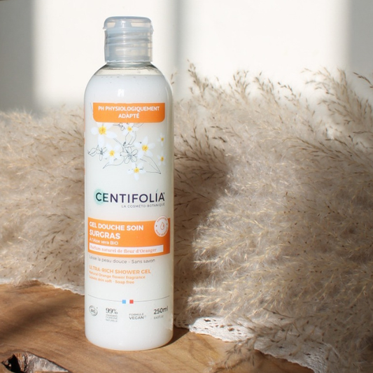 Gel douche soin surgras fleur d'oranger bio de la marque Centifolia