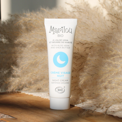 Crème Visage Nuit à l'Aloé Vera et Beurre de Karité de la marque Marilou Bio
