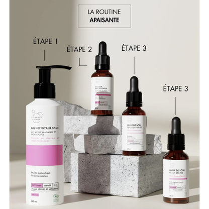 Une huile de soin qui nourrit et assouplit la peau.