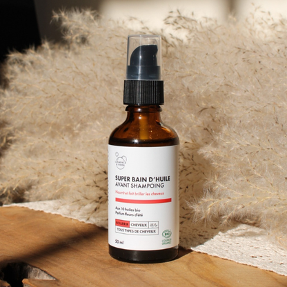 Super bain d'huile avant shampoing parfum fleurs d'été de la marque Clémence et Vivien