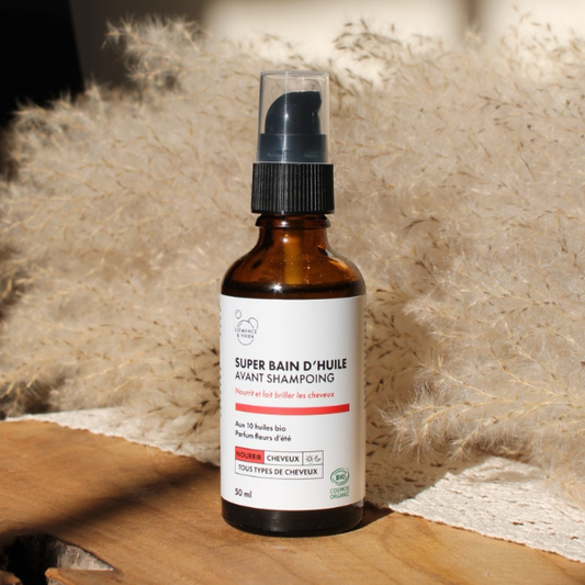 Super bain d'huile avant shampoing parfum fleurs d'été de la marque Clémence et Vivien