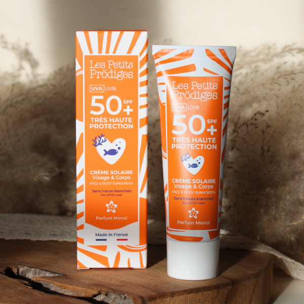 Crème solaire visage & corps spf50 de la marque les petits prodiges