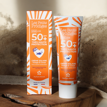 Crème solaire visage & corps spf50 de la marque les petits prodiges