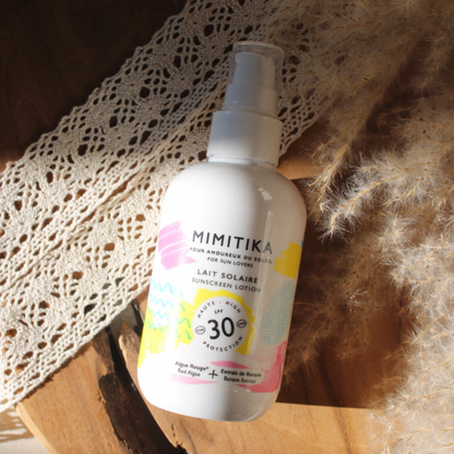 Lait solaire spf30 de la marque Mimitika