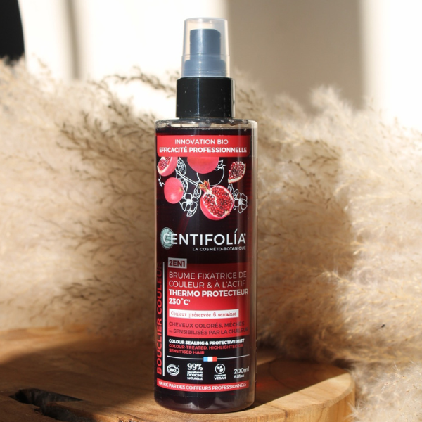 Brume fixatrice de couleur et a l'actif thermo protecteur de la marque Centifolia