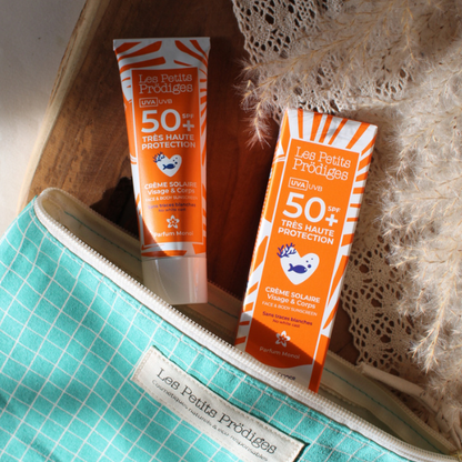 Crème solaire visage & corps spf50 de la marque les petits prodiges