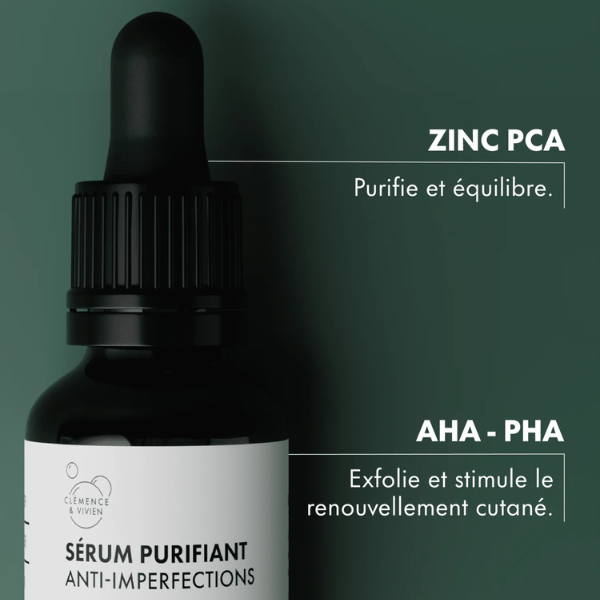 Un sérum qui rééquilibre la peau et diminue les imperfections.