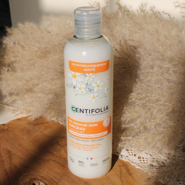Gel douche soin surgras fleur d'oranger bio de la marque Centifolia