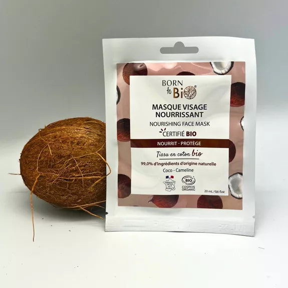 Masque en tissu visage nourrissant de la marque Born To Bio