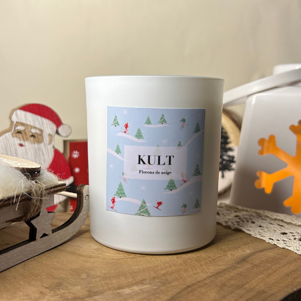 Bougie édition limitée de Noël - senteur Flocons de Neige de la marque Kult Collection