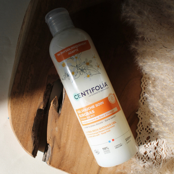 Gel douche soin surgras fleur d'oranger bio de la marque Centifolia