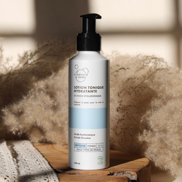 Lotion tonique hydratante à l'acide hyaluronique de la marque Clémence & Vivien