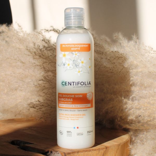 Gel douche soin surgras fleur d'oranger bio de la marque Centifolia