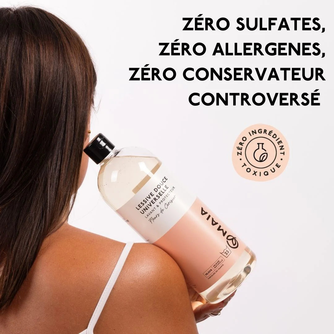 Lessive concentrée lavant & protecteur au parfum de fleur de cerisier de la marque Maia Home