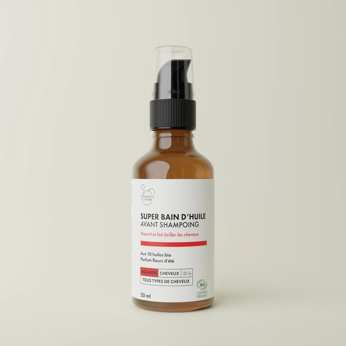 Super bain d'huile avant shampoing parfum fleurs d'été de la marque Clémence et Vivien