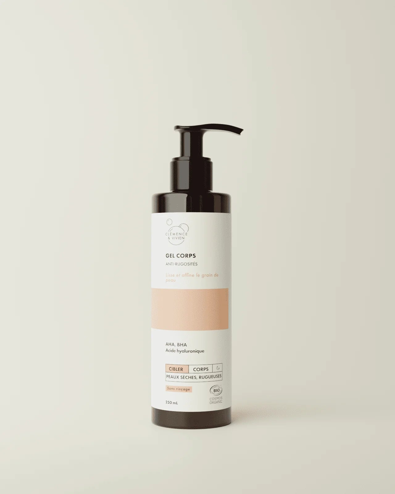 Gel corps anti-rugosités AHA,BHA, Acide hyaluronique de la marque Clémence & Vivien