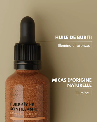 Huile sèche scintillante