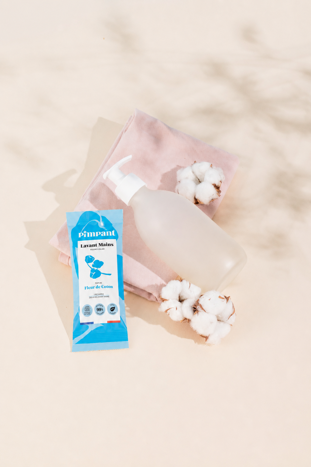 Gel lavant mains fleur de coton poudre à diluer