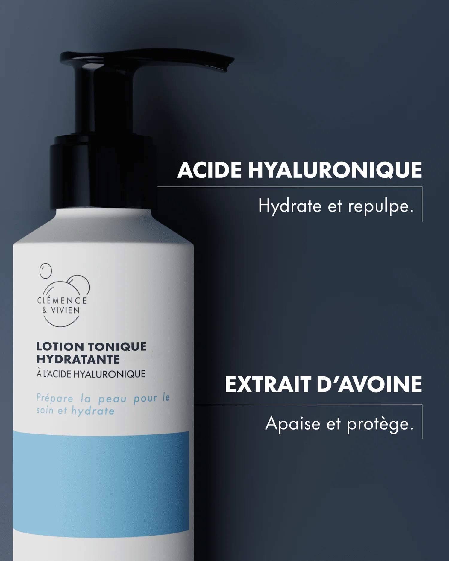 Lotion tonique hydratante à l'acide hyaluronique de la marque Clémence & Vivien